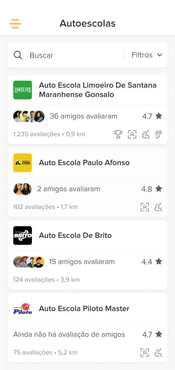 Pesquisa das autoescolas